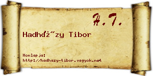 Hadházy Tibor névjegykártya